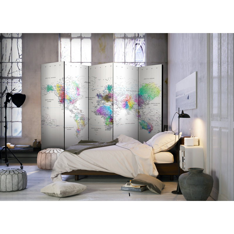 225cm W x 172cm H 5 - Panel  One Sided Room Divider Folding Room Divider