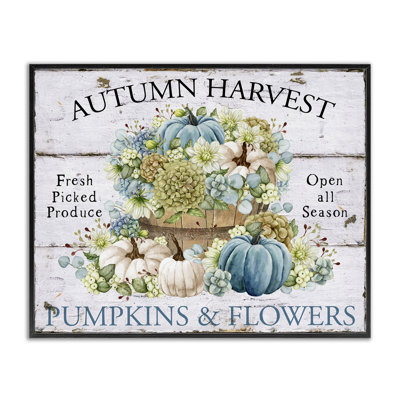 Art mural sur toile, "Pumpkins & Flowers Harvest" par Creatif Belle