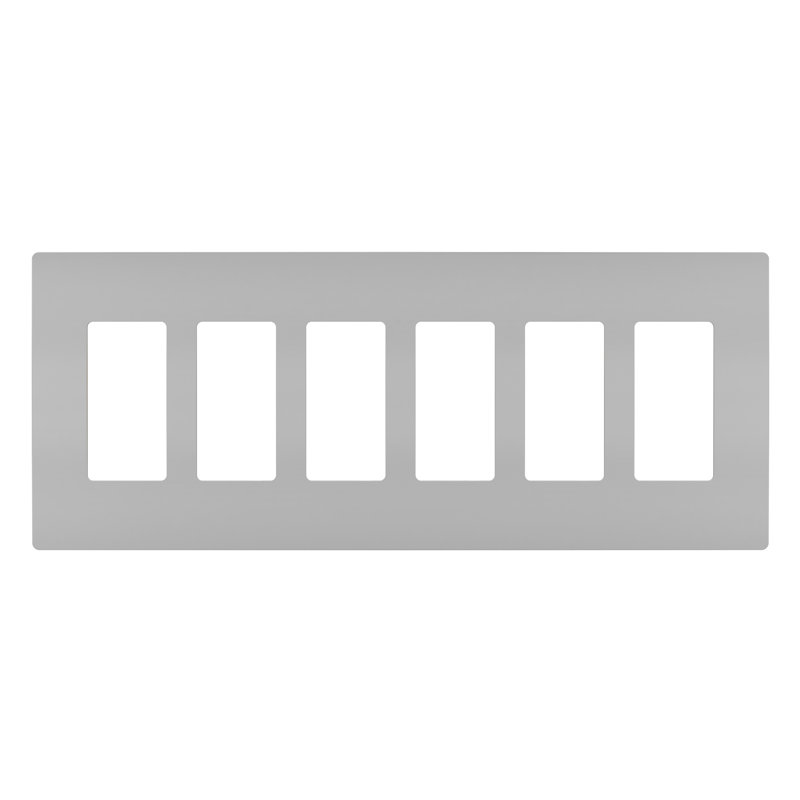 Radiant 6-Gang Rocker Wall Plate, Grey