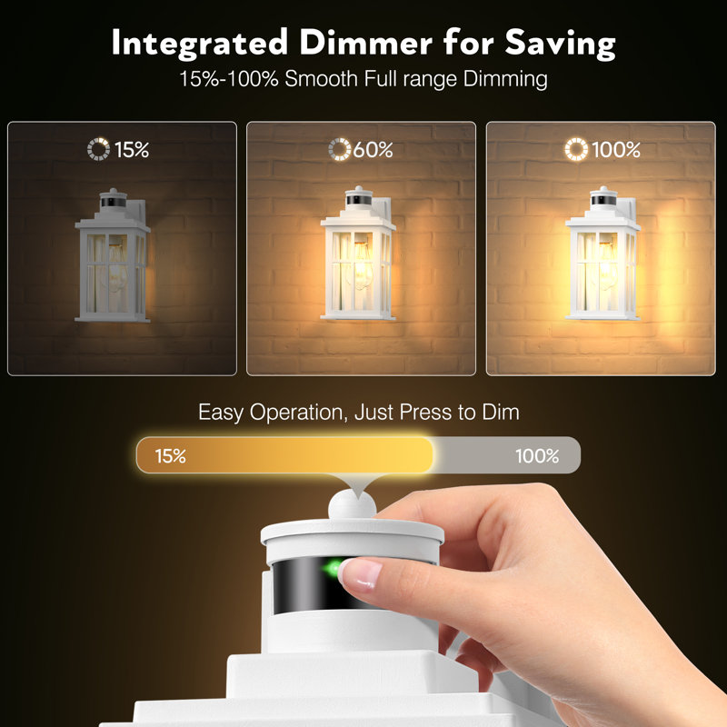 Motion Sensor Outdoor Wall Light,  Porch Light Dusk to Dawn, Anti-Rust Outside Lights for House, White