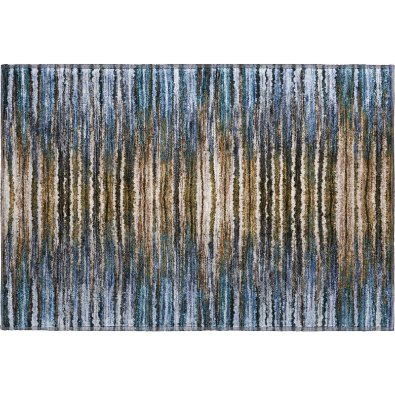 Premium Machine Washable Cerrito AMF604 Blue Rug, Rectangle 1'8" x 2'6"