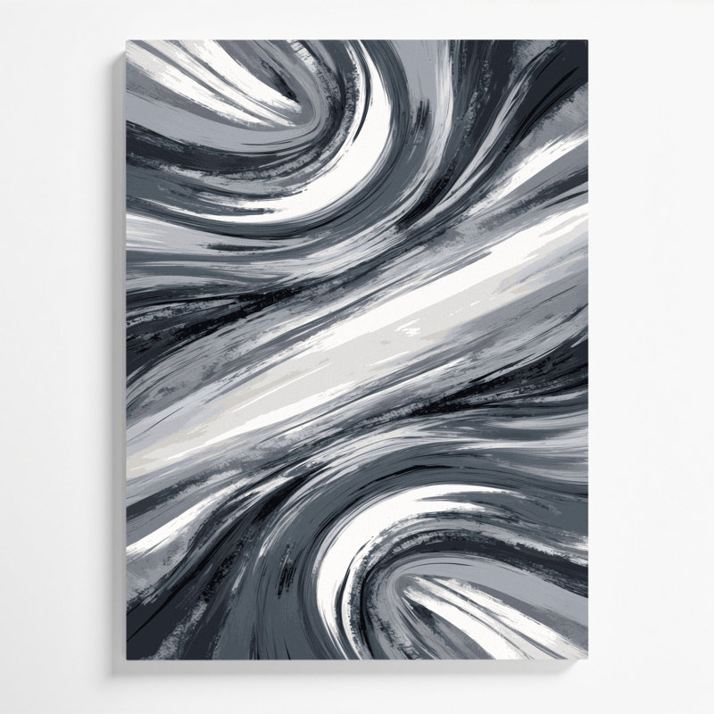 «Abstract Landscape 87», art mural sur toile noire, H 20 po x l 16 po