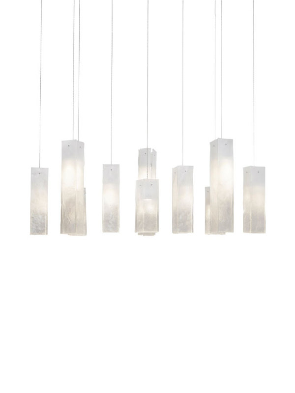 10 - Light White LED Cluster Pendant, 10, Fading White 