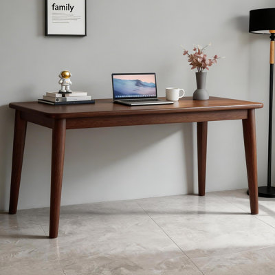 Bureau compact en bois d'hévéa massif Dylen