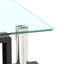 2 pièces Table basse carrée en verre trempé transparent / noir, salon fonctionnel et élégant 2 pièces, carré, détails tendance