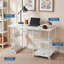Bureau d'ordinateur pliable à roulettes, table d'écriture mobile et peu encombrante pour bureau à domicile - Étagère de rangement, organisateur latéral, roulettes verrouillables - Blanc-1389628543