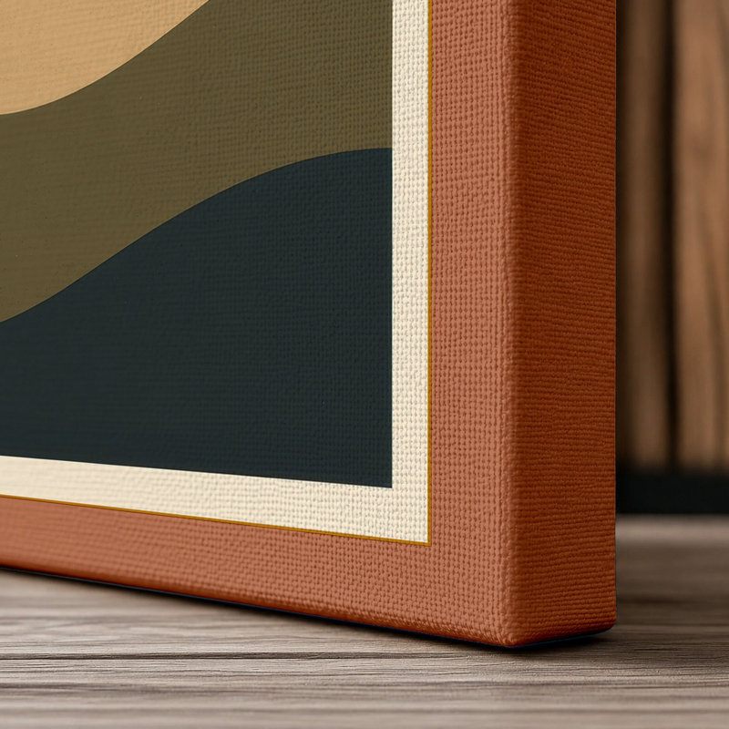 Layered Horizons Minimalist - Wrapped Canvas, 18x12 - 45.7 x 30.5 cm, Terracotta Border
