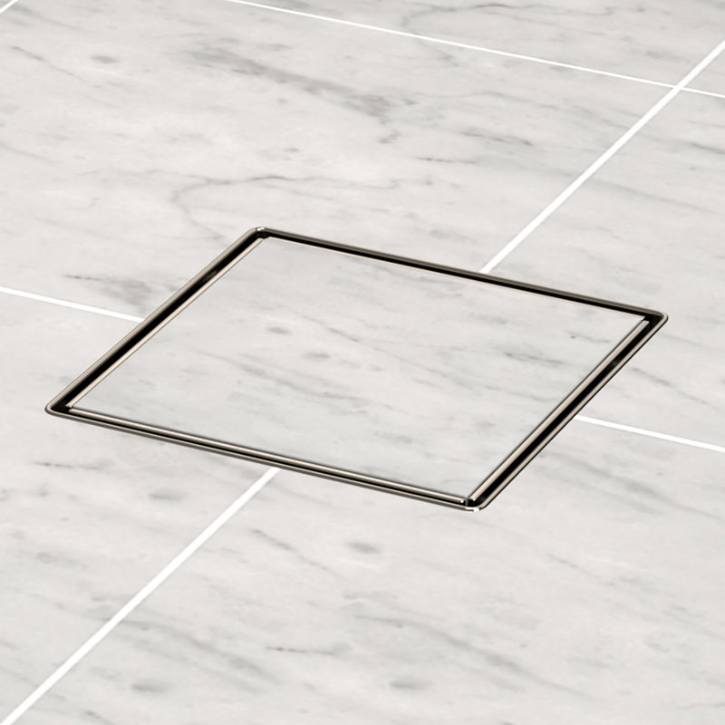 Drain de douche carré 6 po avec crépine et crochet de levage - Drain en acier inoxydable moderne pour les douches de salle de bain, conception à haut débit