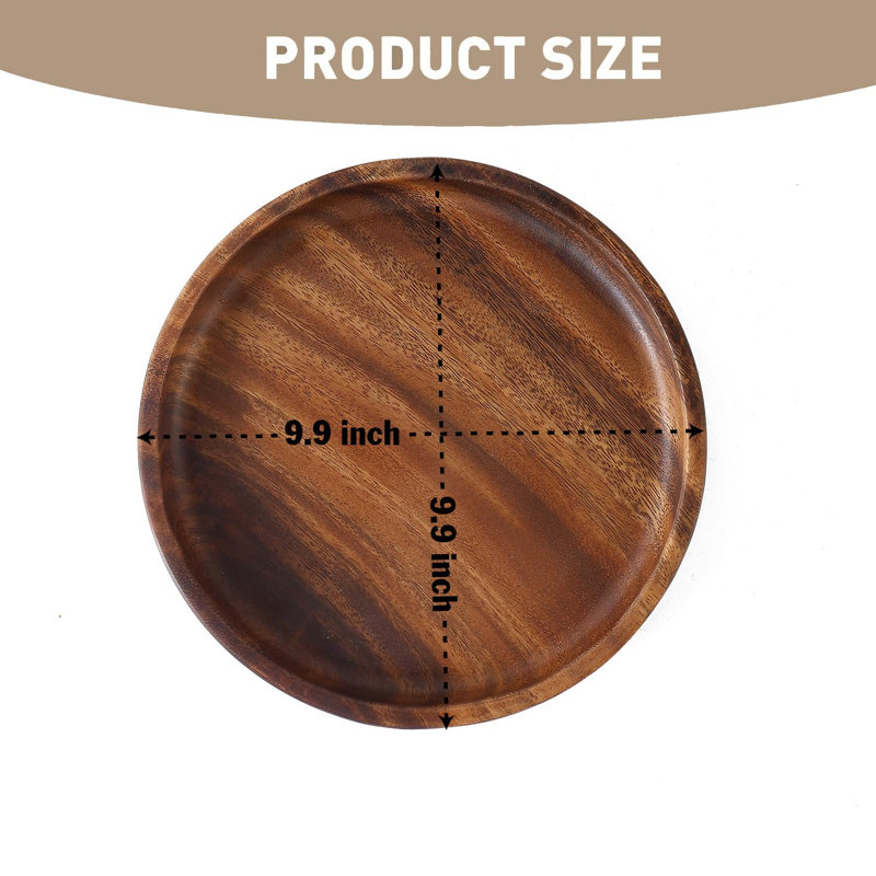 Millwood Pines Conar Walnut Tray, 1.2" H x 9.9" L x 9.9" W
