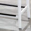 Tabouret 30 ", finition blanche, siège en cuir noir