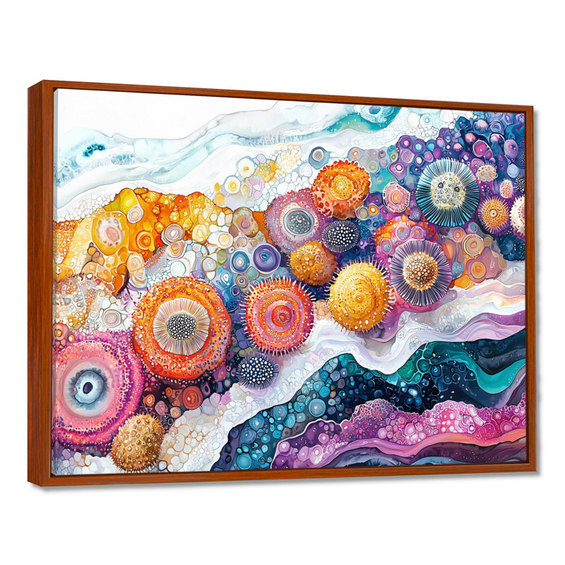 Harger abstrait, oursin et corail paysage I - oursin, art mural, H 30 po x l 40 po, Brun, Impression encadrée flottante