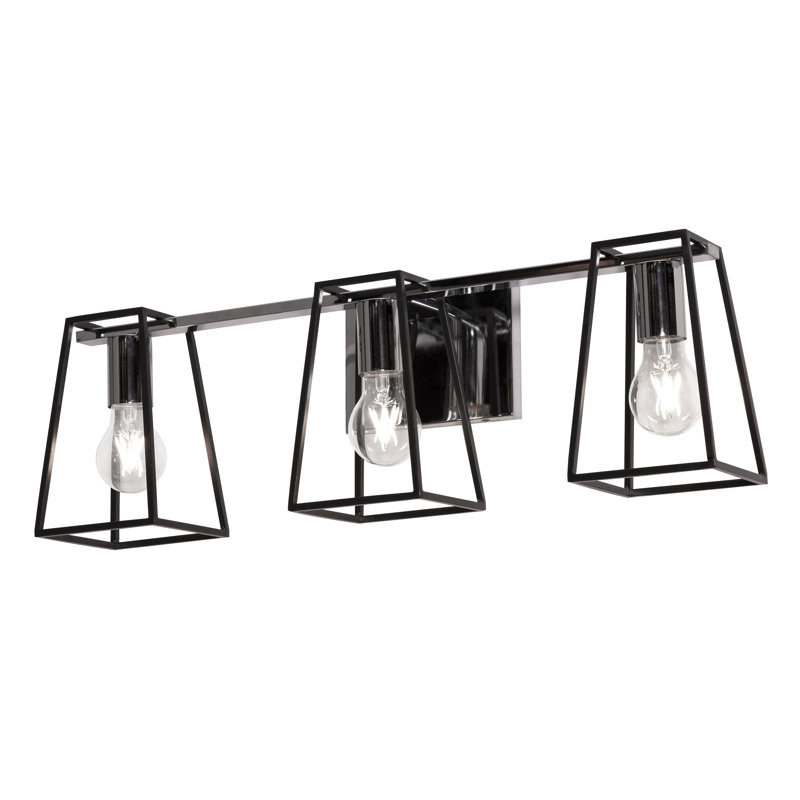 Éclairage pour meuble-lavabo noir à 3 lumières à intensité variable Aubrielle
