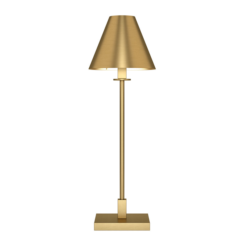 Clement 28" Tall Table Lamp with Metal Shade in Brass/Brass, Brass