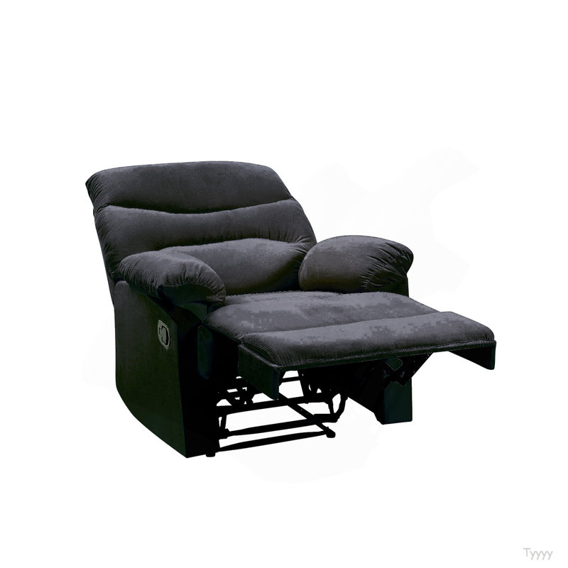 Fauteuil inclinable avec accoudoirs coussinés, Noir
