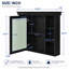Armoire à pharmacie murale de 90 cm (35,5 po) avec miroir et tablettes ouvertes, noire-288397631