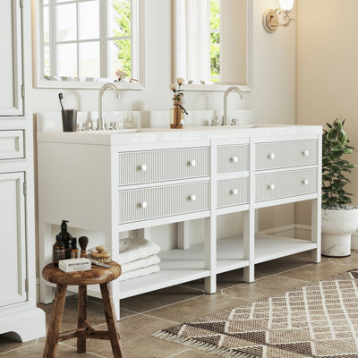 Quartz Single Vanity with Ceramic Sink