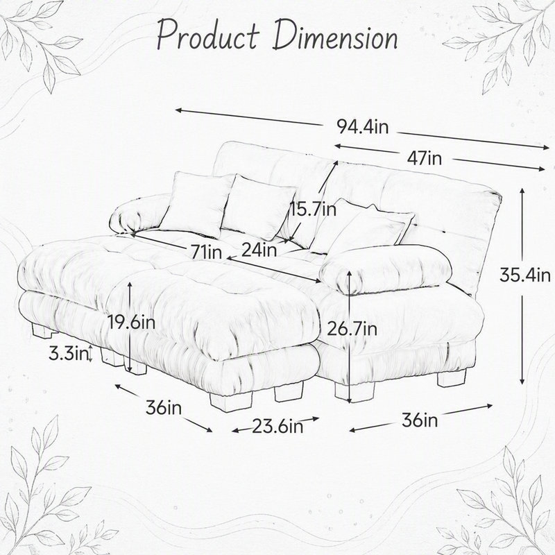 Canapé confortable en chenille avec plusieurs coussins et repose-pieds pour le salon, Chenille rose