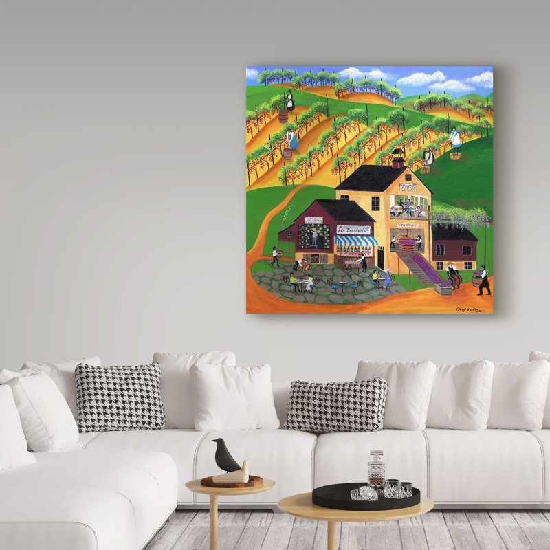 «Les Brasserie Vineyard» par Cheryl Bartley, reproduction sur toile, H 14 po x l 14 po x P 2 po