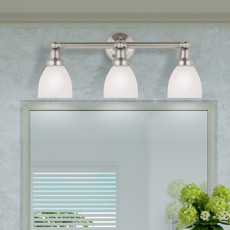 Éclairage de salle de bain à intensité variable 3 lumières Amida, Nickel brossé