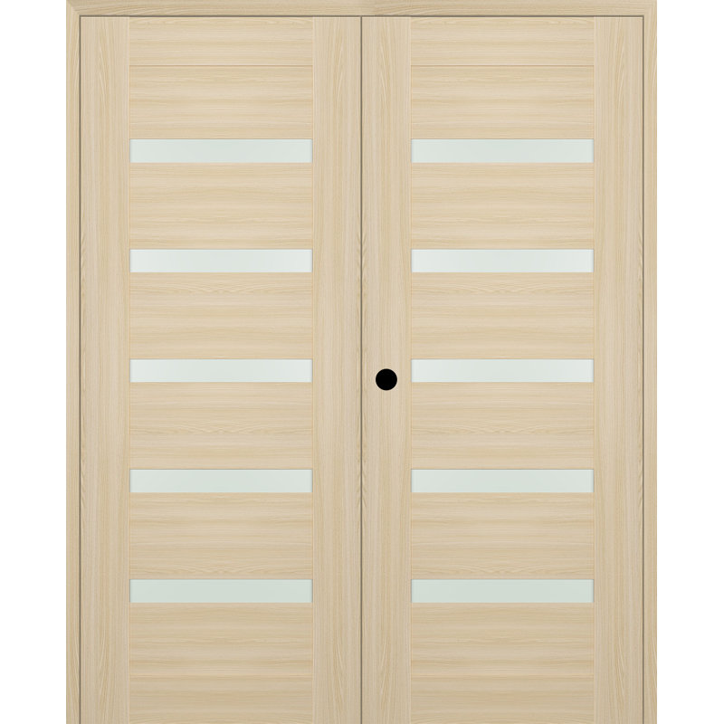 Paneled Manufactured Wood Prefinished French Doors, Loire Ash, Right, 63.5" x 95.24"