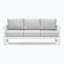 Ensemble de conversation de patio 5 pièces en aluminium 5 pièces, canapé d'extérieur 7 places avec coussins gris clair épais et structure blanche et table basse-6875836