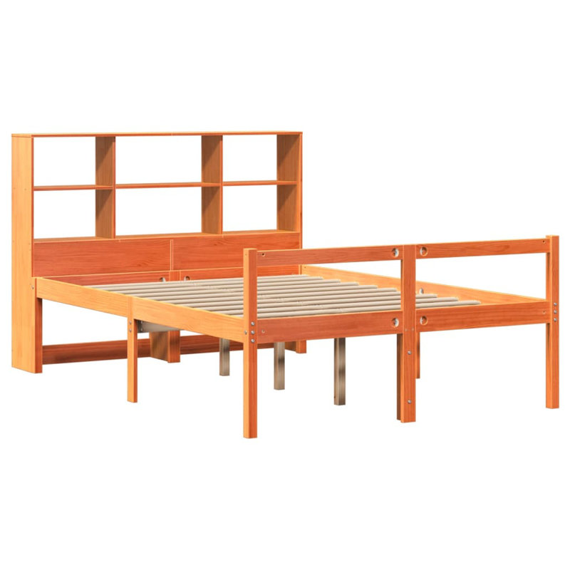 28-15 Solid Wood Bed, 150 x 200 cm, Wax Brown