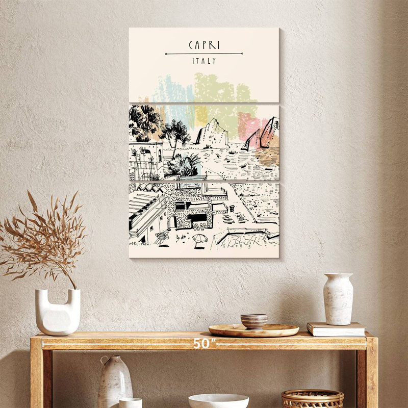 Gillard Capri, Italie, affiche sur le tourisme, H 32 po x l 20 po