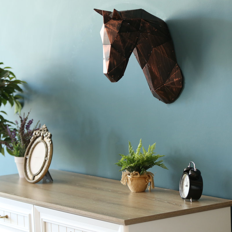 Animals Wall Decor on Metal, Black/Copper