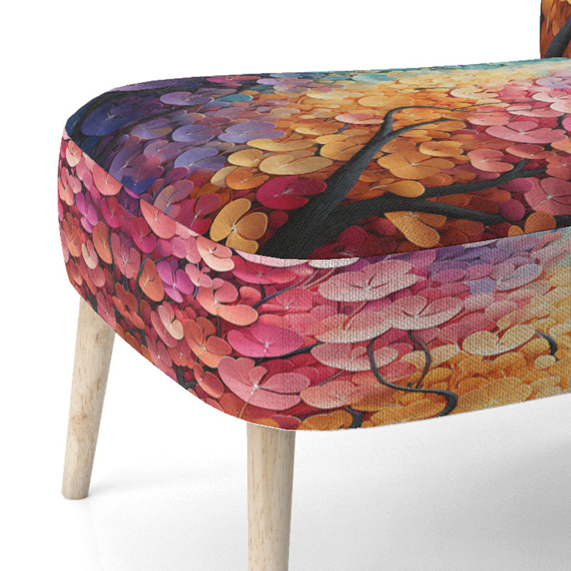 Colorful Colorful Harmony Forest I - Chaise d'appoint rembourrée moderne, fauteuil d'appoint Pointillism Art
