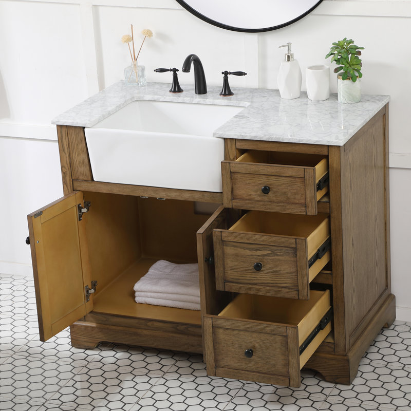 Ensemble de meuble-lavabo simple 42 po Pardue, Bois flottant