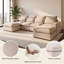 Canapé d'angle modulaire, canapé nuage surdimensionné en forme de U avec double méridienne, mobilier de salon 5 places en chenille rembourrée avec coussins moelleux, beige-131374093-136329414