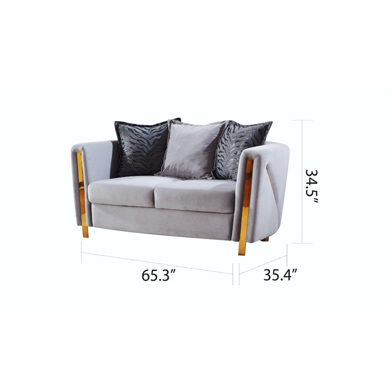 Causeuse Nahri beige, Velours gris velours