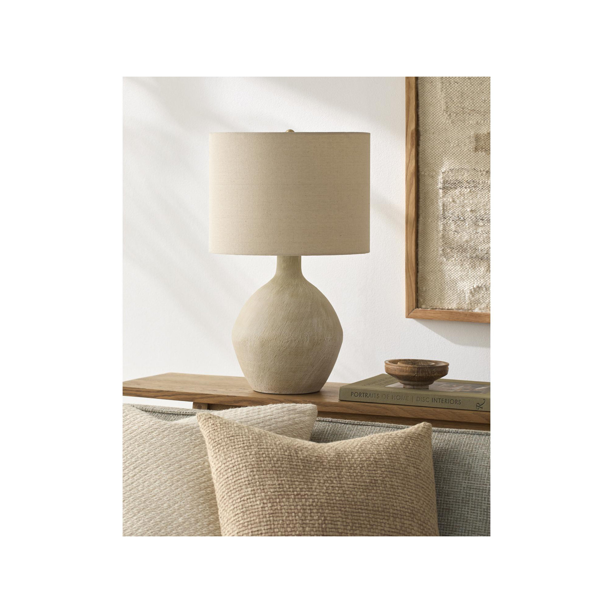 Hirotada Table Lamp, Beige, Beige