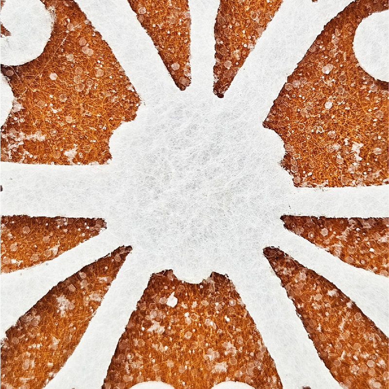 Ornements en forme de flocon de neige - ensemble de 12 - brun / blanc