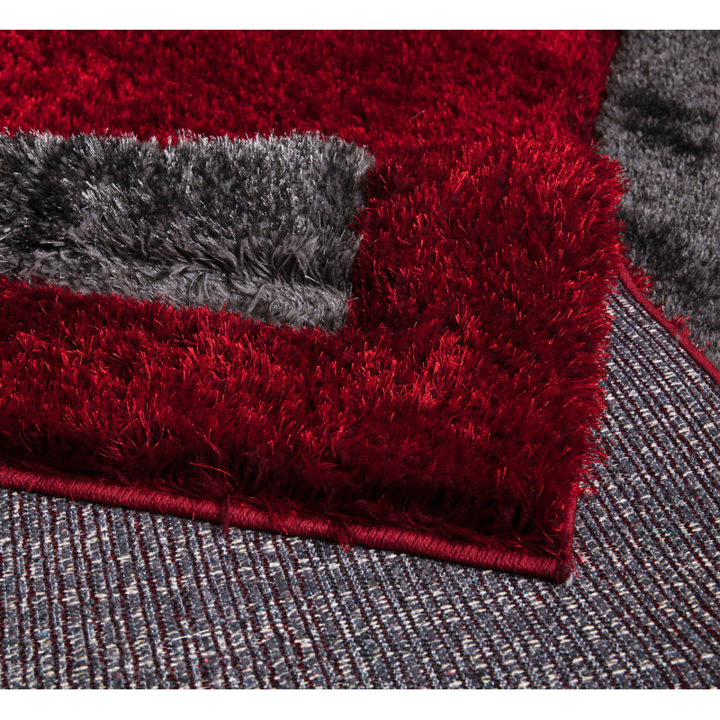 Trani Extra Large Thick Red Shaggy Rugs Soft Area Carpet Living Room Bedroom Hallway Runner, Rectangle 200 x 290cm