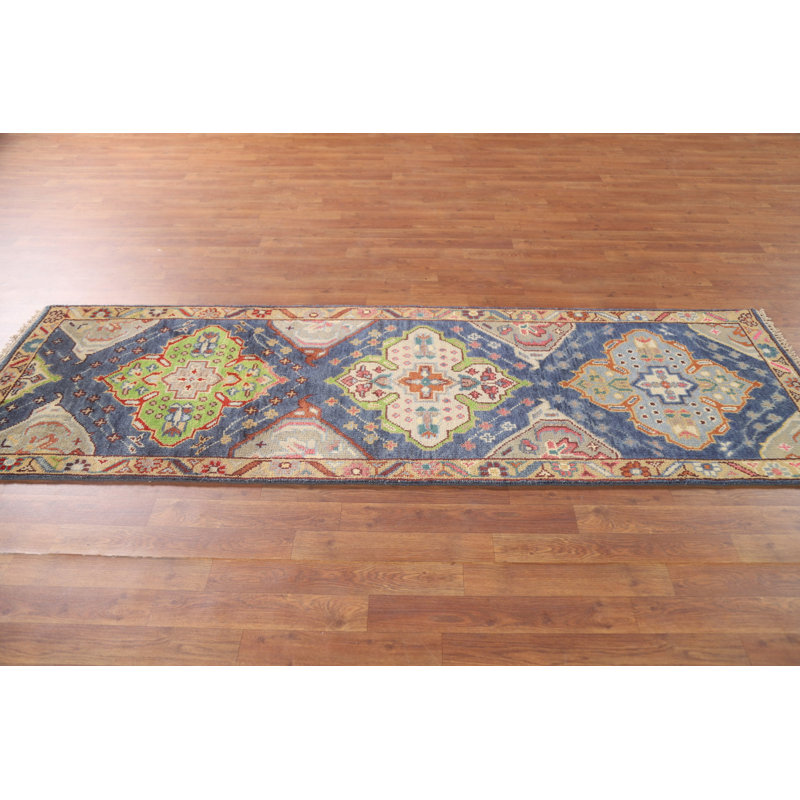 Tapis de couloir oriental bleu 3x8