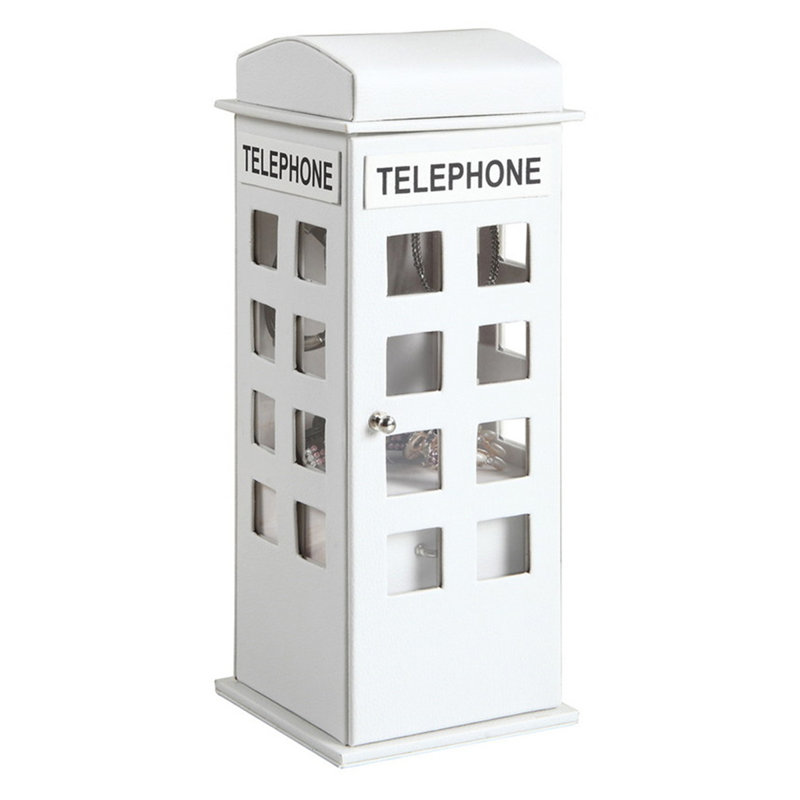 Boîte à bijoux en forme de cabine téléphonique, Blanc