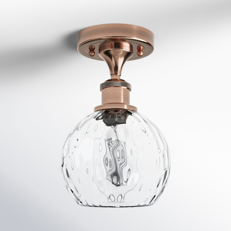 Plafonnier semi-encastré 1 lumière 8 po Cindi, DEL, H 11 po x l 6 po x P 6 po, Cuivre antique