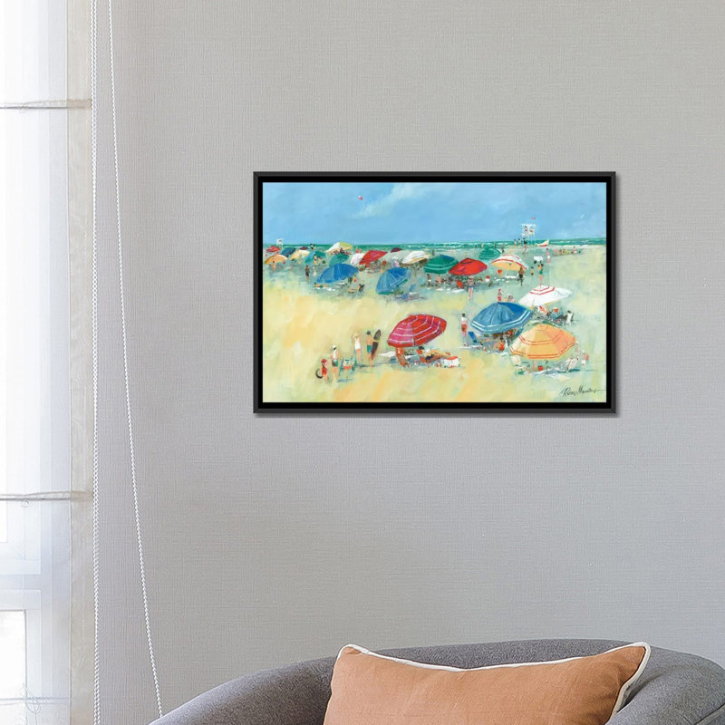 « the shore i » sur toile, H 18 po x l 26 po x P 1,5 po, Toile avec cadre noir, Pas de tapis