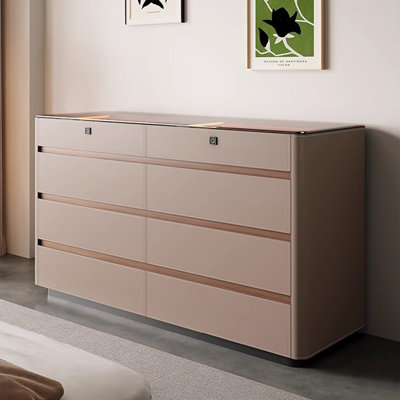 47.24" Light Luxury Jewelry Cabinet | Fingerprint Lock Jewelry Display Cabinet, Large-Capacity Home Bedside Storage Chest