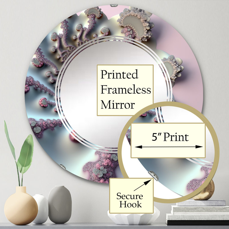 Lyneissa - Miroir mural moderne rond, 24 po x 24 po