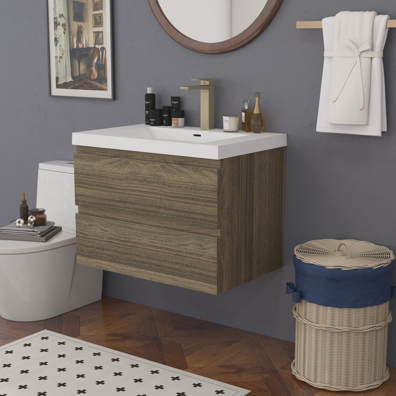 Wall Mounted Bathroom Vanity, Grey