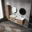 Meuble-lavabo de salle de bain - 60 po, lavabo et armoire latérale, poignées rouillées, vaste espace moderne avec armoire, portes silencieuses
