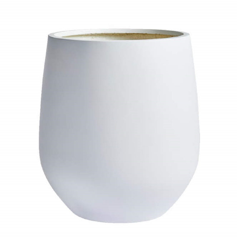 Dorlis Fiberstone Pot Planter, 12" H x 11" W x 11" D, White
