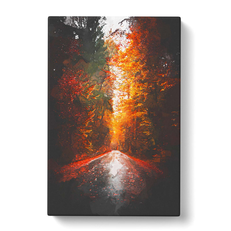 Autumn Road in Austria in Abstract - Wrapped Canvas, 60cm H x 40cm W x 3cm D