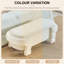 Pouf de rangement de 124 cm, banc de rangement, banc d'entrée rembourré avec assise, pouf de bout de lit, beige