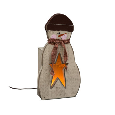 Winter Décor-Luminary Snowman With Star-Little Brother