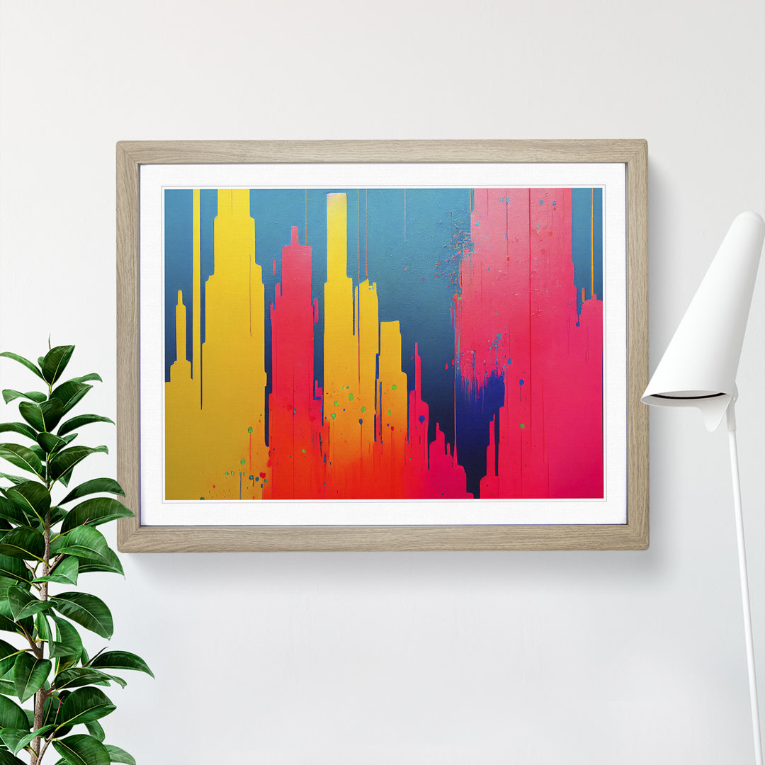 Lush Skyscraper Skyline Abstract - Single Picture Frame Painting