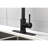 Stainless Steel Pull Down Kitchen Faucet In Matte Black, Single Handle, 360 Rotatable Nozzle, 3 Water Output Settings, Practical Design Black With , Steel, Level, Modes, Smooth Flow