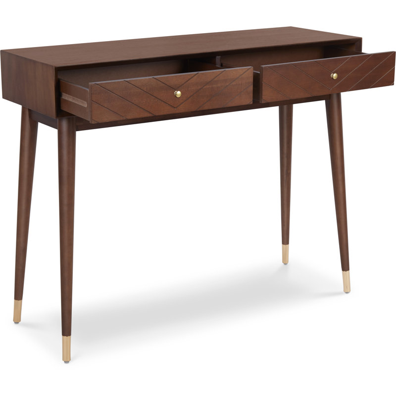 Adore Decor Sutton Mid-Century Modern Console Table, Walnut Brown